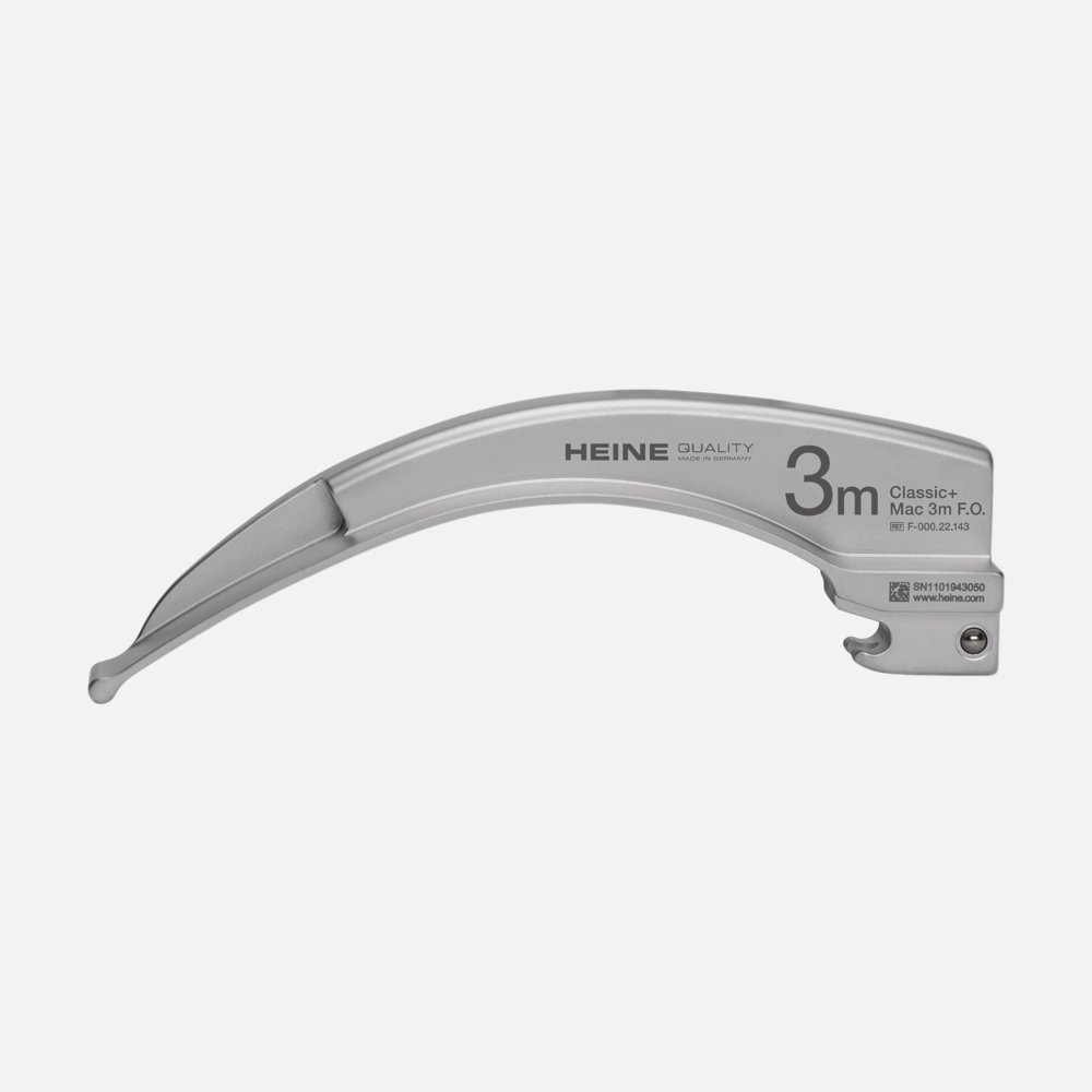 HEINE Classic+ Fiber Optic (F.O.) Laryngoscope Blade Macintosh 3m (Stronger Curve)