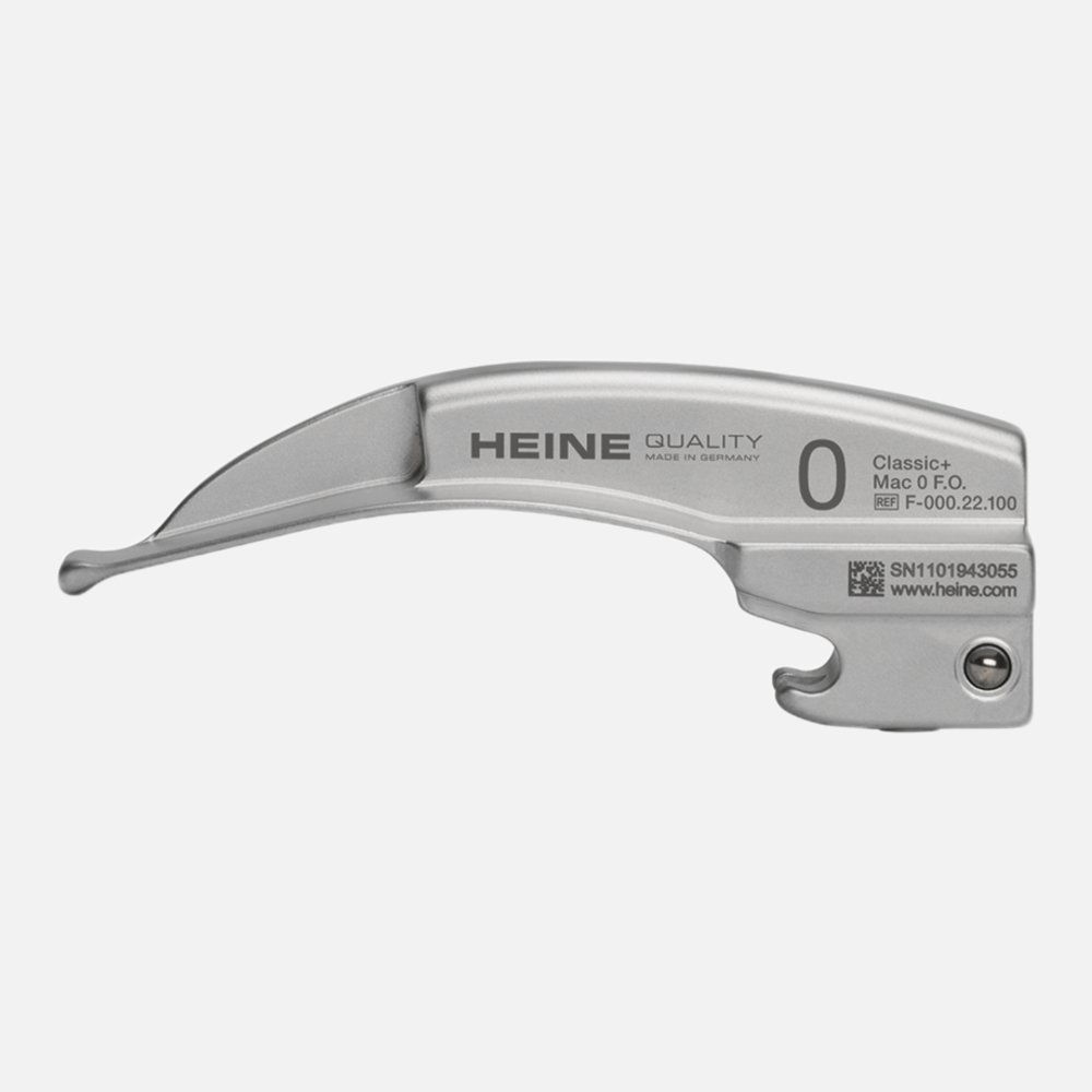 HEINE Classic+ Fiber Optic (F.O.) Laryngoscope Blade Macintosh 0