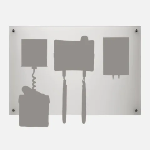 Mounting panel for HEINE EN 200 diagnostic center with GAMMA XXL LF-WB sphygmomanometer, cuff basket and specula dispenser