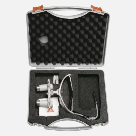 HEINE HRP 3.5x/4x/6x binocular loupe on S-FRAME spectacle frame
