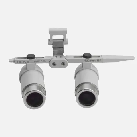 Upgrade kit with HEINE HRP 3.5x / 420 mm binocular loupe for ML4 LED headlight without S-GUARD protection