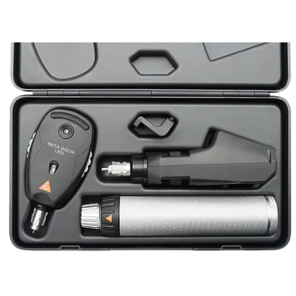 HEINE BETA 200S Direct Ophthalmoscope LED 3.5 V with BETA 200 Retinoscope LED 3.5 V, BETA 4 USB Rechargeable Handle and Hard Case