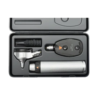 HEINE BETA 200 F.O. LED Otoscope 3.5 V with BETA 200 Direct LED Ophthalmoscope 3.5 V, BETA 4 USB Rechargeable Handle and Hard Case