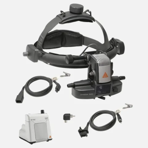 HEINE Omega 500-XHL Indirect Ophthalmoscope with Headband, including HC50 Rheostat, EN 50 Transformer. Kit 2.