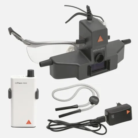 HEINE SIGMA 250 Indirect Ophthalmoscope with S-FRAME and mPACK mini Power Source