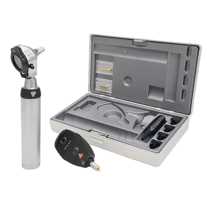 HEINE BETA 200 F.O. LED Otoscope with BETA 200 Direct LED Ophthalmoscope, BETA 4 NT Rechargeable Handle, NT 4 Desktop Charger and Hard Case