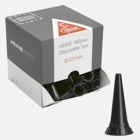 HEINE AllSpec disposable ear specula Ø 2.5 mm for otoscopes. Package of 250 pcs.