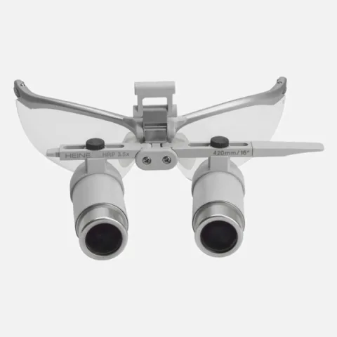 Upgrade kit with HEINE HRP 3.5x / 420 mm binocular loupe for ML4 LED headlight with S-GUARD protection