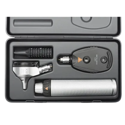 HEINE BETA 400 F.O. LED Otoscope 2.5 V with BETA 200 Direct LED Ophthalmoscope 2.5 V, BETA Battery Handle and Hard Case