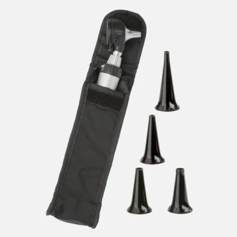 HEINE K 180 LED F.O. otoscope 2.5V, BETA battery handle, specula, soft case