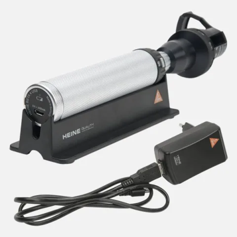 Retinometer HEINE LAMBDA 100 3.5V with decimal scale from 0.06 to 0.8, rechargeable handle BETA4 USB