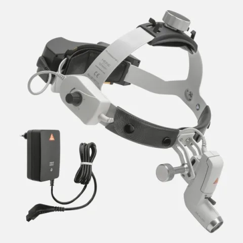 HEINE ML4 LED headlight, mPack UNPLUGGED charging unit, mains adapter