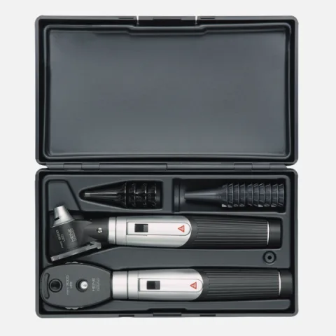 Direct ophthalmoscope HEINE mini 3000 LED 2.5V, otoscope mini 3000 LED 2.5V, mini 3000 battery handles 2 pcs. with batteries, specula, case.