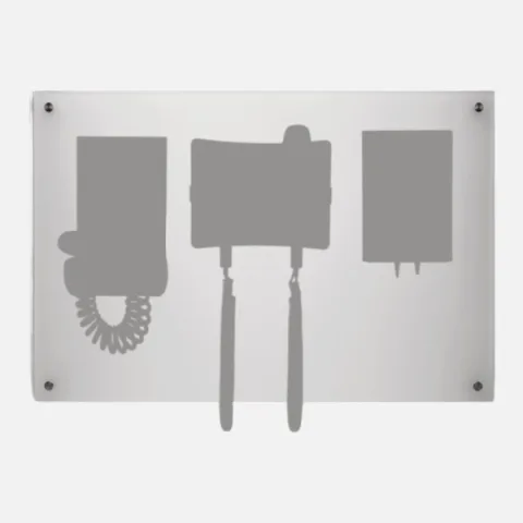 Mounting panel for HEINE EN 200 diagnostic center with GAMMA XXL LF-W sphygmomanometer and specula dispenser