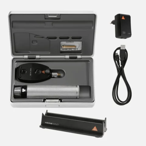 HEINE BETA 200 direct ophthalmoscope 3.5 V, rechargeable handle BETA4 USB, case