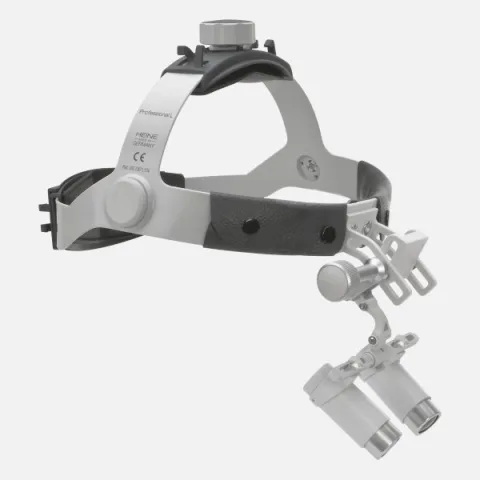 HEINE HRP 3.5x/4x/6x binocular loupe on helmet without S-GUARD protection