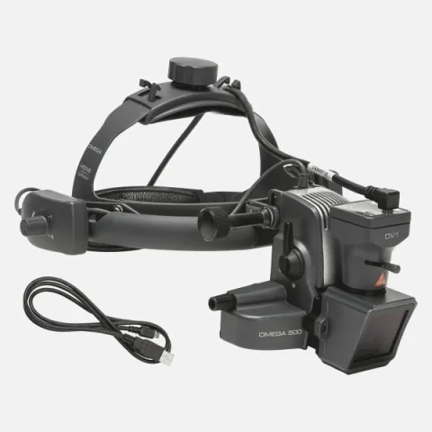 HEINE Omega 500-XHL Indirect Ophthalmoscope with DV1 Digital Video Camera with Headband, including HC50 Rheostat and USB 2.0 Cable