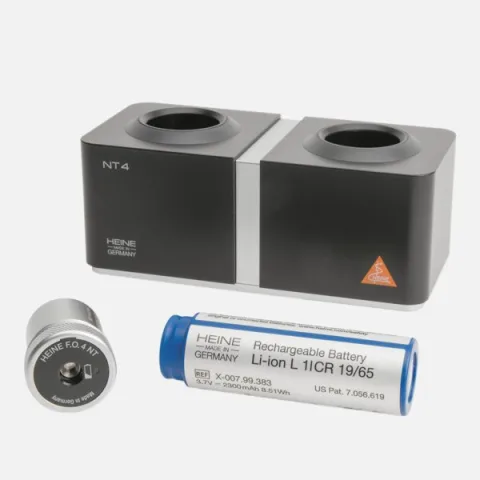 HEINE Standard F.O.4 NT 3.5V Li-ion upgrade set: lower module, lithium-ion battery, NT4 desktop charger