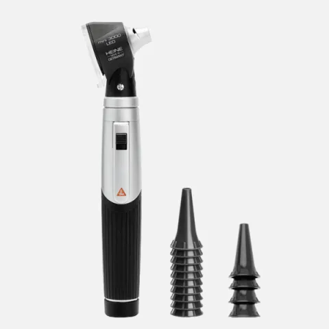 Mini 3000 LED otoscope head 2.5V, mini 3000 battery handle, disposable and reusable specula