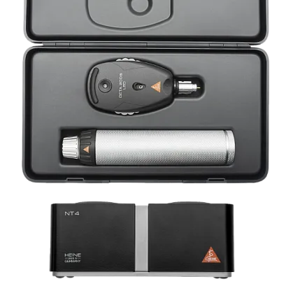 HEINE BETA 200S Direct Ophthalmoscope LED 3.5 V with BETA 4 NT Rechargeable Handle, NT 4 Desktop Charger and Hard Case