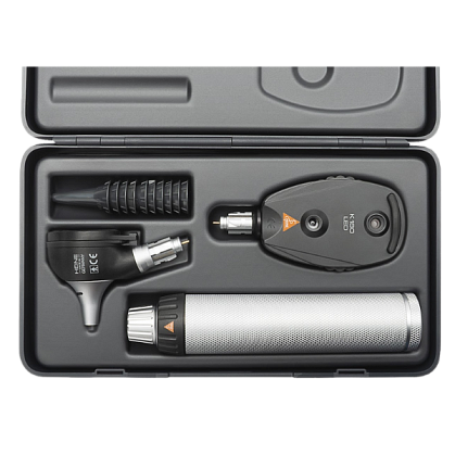 HEINE K 180 F.O. LED Otoscope 3.5 V with K 180 Direct LED Ophthalmoscope 3.5 V, BETA 4 USB Rechargeable Handle and Hard Case