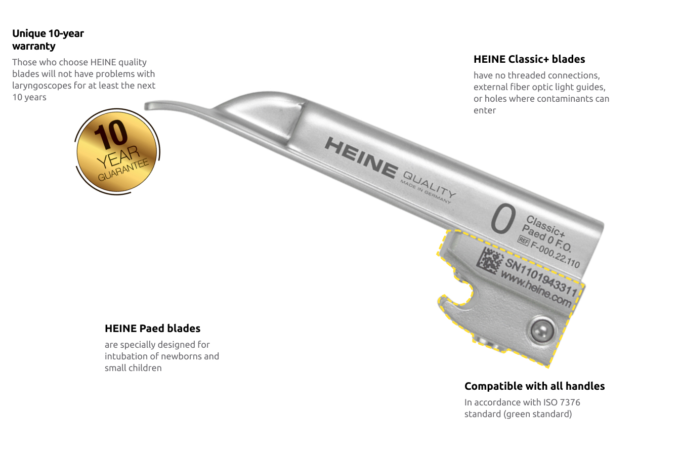 HEINE Classic+ Paed fiber-optic (F.O.) blades