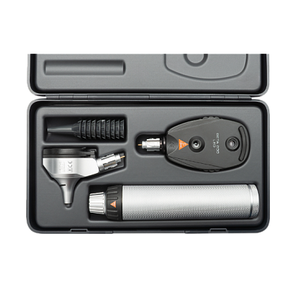 HEINE BETA 200 F.O. LED Otoscope 3.5 V with BETA 200 Direct LED Ophthalmoscope 3.5 V, BETA 4 USB Rechargeable Handle and Hard Case