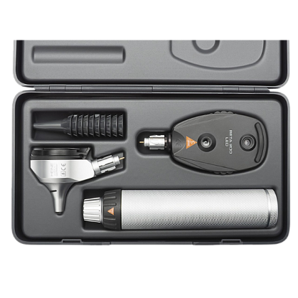 HEINE BETA 400 F.O. LED Otoscope 2.5 V with BETA 200 Direct LED Ophthalmoscope 2.5 V, BETA Battery Handle and Hard Case