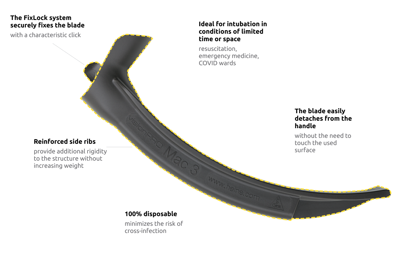 HEINE visionPRO Mac 3 disposable blades, box of 10 pcs.