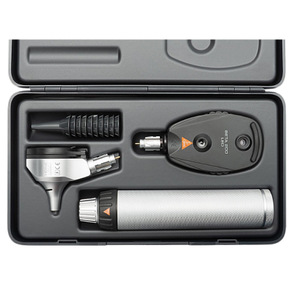 HEINE BETA 200 F.O. LED Otoscope 2.5 V with BETA 200 Direct LED Ophthalmoscope 2.5 V, BETA Battery Handle and Hard Case