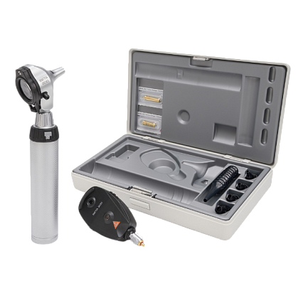 HEINE BETA 200 F.O. LED Otoscope with BETA 200 Direct LED Ophthalmoscope, BETA 4 NT Rechargeable Handle, NT 4 Desktop Charger and Hard Case