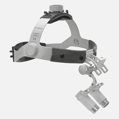 HEINE HRP 3.5x/4x/6x binocular loupe on helmet without S-GUARD protection