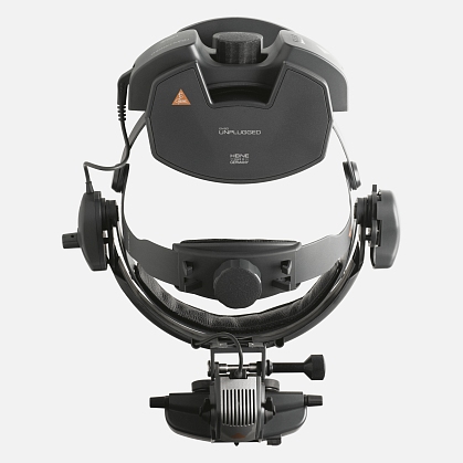 HEINE Omega 500-XHL Indirect Ophthalmoscope with Headband, EN 50 UNPLUGGED Wall-Mounted Charger, mPack UNPLUGGED Charging Block (LiPOL). Kit 7.