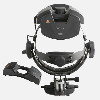 HEINE Omega 500-XHL Indirect Ophthalmoscope with Headband, EN 50 UNPLUGGED Wall-Mounted Charger, two mPack UNPLUGGED Charging Blocks (LiPOL). Kit 6.