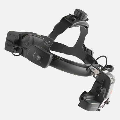 HEINE Omega 500-LED Indirect Ophthalmoscope with Headband, EN 50 UNPLUGGED Wall-Mounted Charger, mPack UNPLUGGED Charging Block (LiPOL). Kit 7.