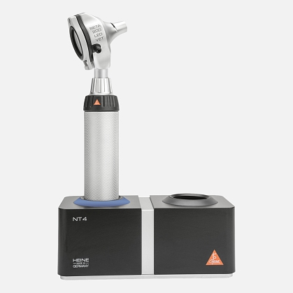 HEINE BETA 200 LED VET F.O. otoscope 3.5V, rechargeable handle BETA4 NT, desktop charger NT4