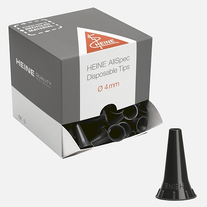 HEINE AllSpec disposable ear specula Ø 4 mm for otoscopes. Package of 250 pcs.