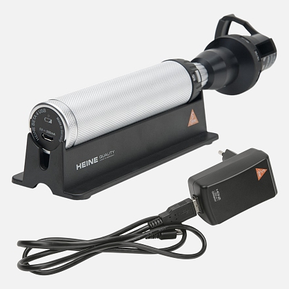 Retinometer HEINE LAMBDA 100 3.5V with scale from 20/300 to 20/25, rechargeable handle BETA4 USB. Set 1.