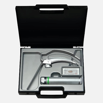 HEINE Laryngoscope Set: FlexTip+ 4 Blade, Standard F.O. Battery Handle, Case