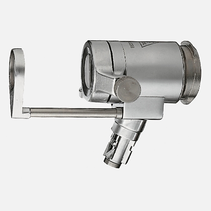 HEINE instrument head for disposable UniSpec specula. Complete with viewing window and rotating 1.5x magnification lens.