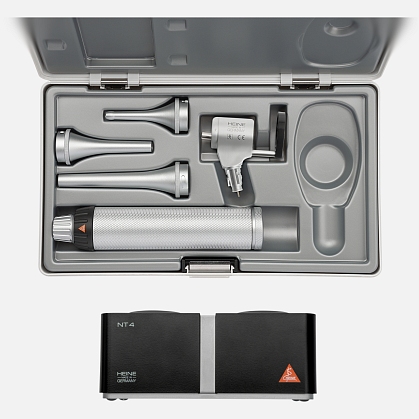 HEINE G100 LED slit illumination head 3.5V, rechargeable handle BETA4 NT, desktop charger NT4, specula, case