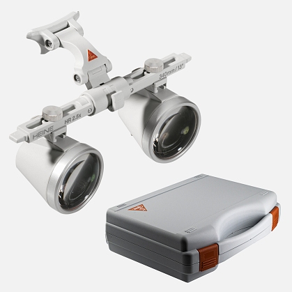 HEINE HR 2.5x binocular loupe with i-View mount for S-FRAME frame