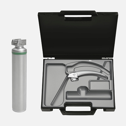 HEINE Laryngoscope Set: FlexTip+ 3 Blade, Standard F.O. LED Battery Handle, Case