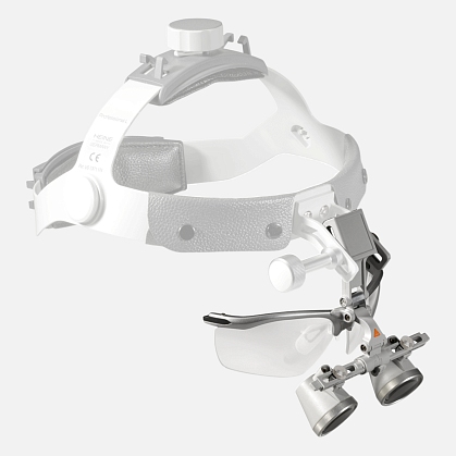 HEINE HR 2.5x binocular loupe with i-View mount for Professional L helmet and S-GUARD protection