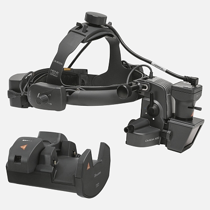 HEINE Omega 500-XHL Indirect Ophthalmoscope with DV1 Digital Video Camera with Headband, EN 50 UNPLUGGED Wall-Mounted Charger and two mPack UNPLUGGED Charging Blocks