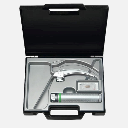 HEINE Laryngoscope Set: FlexTip+ 3 Blade, Standard F.O. Battery Handle, Case