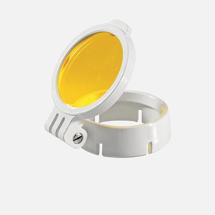 Removable yellow filter for HEINE LoupeLight2 headlight