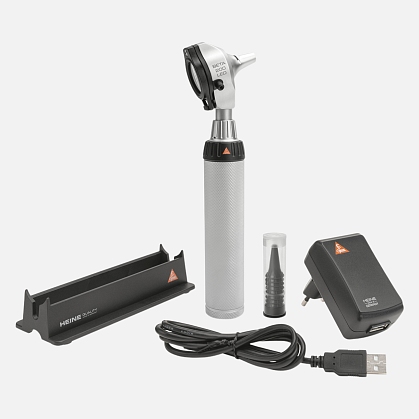 HEINE BETA 200 LED F.O. otoscope 3.5V, rechargeable handle BETA4 USB, specula