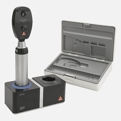 HEINE BETA 200 Direct Ophthalmoscope LED 3.5 V with BETA 4 NT Rechargeable Handle, NT 4 Desktop Charger and Hard Case