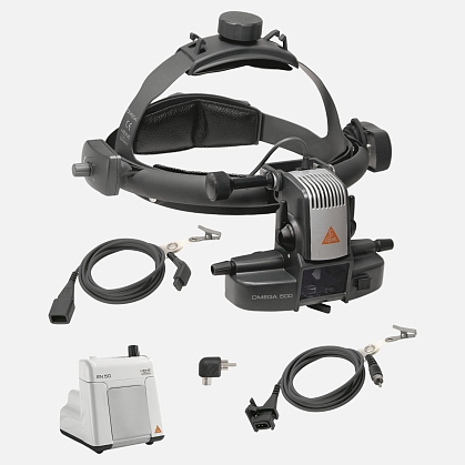 HEINE Omega 500-XHL Indirect Ophthalmoscope with Headband, including HC50 Rheostat, EN 50 Transformer. Kit 2.